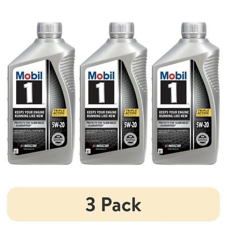(3 Pack) Mobil 1 Advanced Full Synthetic Motor Oil 5W-20  1 Quart