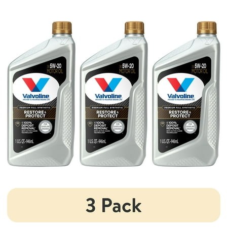 (3 Pack) Valvoline Restore & Protect Full Synthetic 5W-20 Motor Oil 1 QT