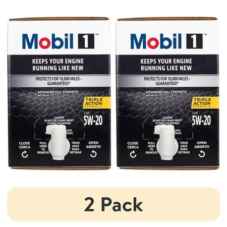(2 Pack) Mobil 1 Advanced Full Synthetic Motor Oil 5W-20  12 Quart