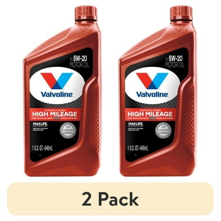 (2 Pack) Valvoline MaxLife High Mileage 5W-20 Synthetic Blend Motor Oil 1 Quart