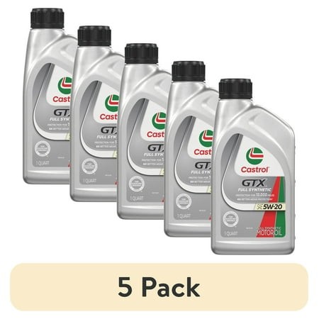 (5 Pack) Castrol GTX Full Synthetic 5W-20 Motor Oil  1 Quart