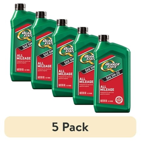 (5 Pack) Quaker State All Mileage 5W-20 Motor Oil  1 Quart