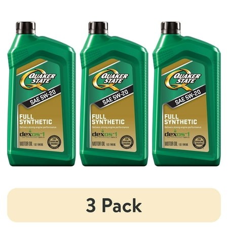 (3 Pack) Quaker State Full Synthetic 5W-20 Motor Oil  1 Quart
