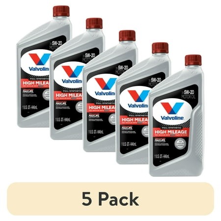 (5 Pack) Valvoline MaxLife Full Synthetic High Mileage 5W-20 Motor Oil 1 Quart