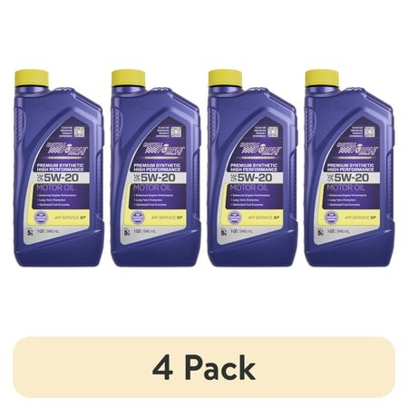 (4 Pack) Royal Purple High Performance Motor Oil 5W-20 Premium Synthetic Motor Oil  2 Lbs  Universal  1 Quart
