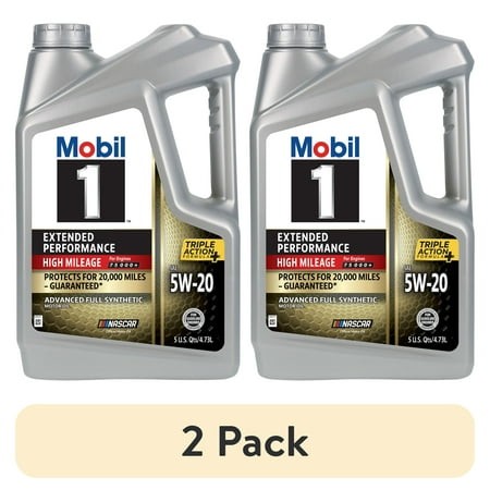 (2 Pack) Mobil 1 Extended Performance High Mileage Full Synthetic Motor Oil 5W-20  5 Quart