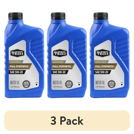 (3 Pack) Super Tech Full Synthetic SAE 5W-20 Motor Oil  1 Quart