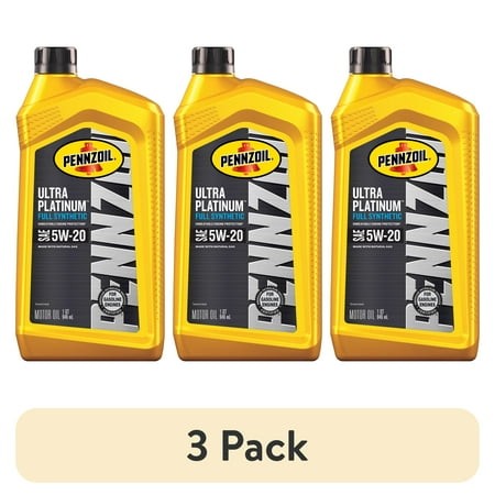 (3 Pack) Pennzoil Ultra Platinum Full Synthetic 5W-20 Motor Oil  1 Quart