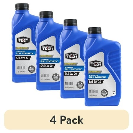 (4 Pack) Super Tech Advanced Full Synthetic Motor Oil SAE 5W-20  1 Quart