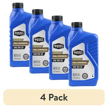 (4 Pack) Super Tech Full Synthetic SAE 5W-20 Motor Oil  1 Quart