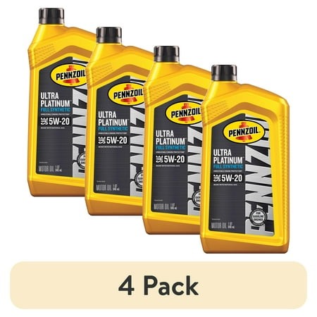 (4 Pack) Pennzoil Ultra Platinum Full Synthetic 5W-20 Motor Oil  1 Quart