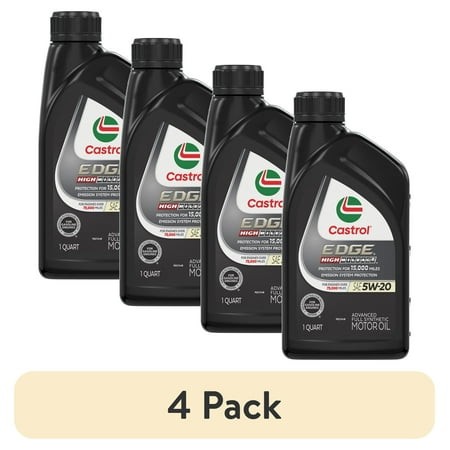 (4 Pack) Castrol EDGE High Mileage 5W-20 Advanced Full Synthetic Motor Oil  1 Quart