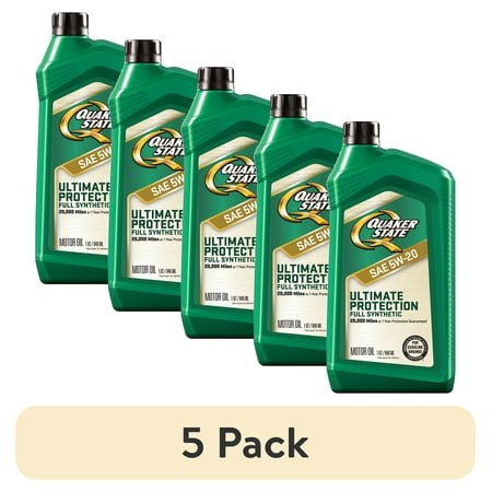 (5 Pack) Quaker State Ultimate Protection Full Synthetic 5W-20 Motor Oil  1 Quart