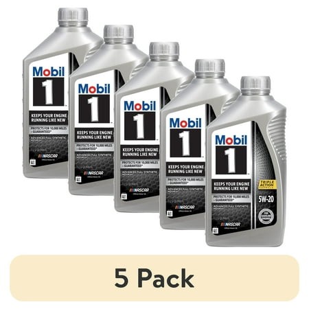 (5 Pack) Mobil 1 Advanced Full Synthetic Motor Oil 5W-20  1 Quart