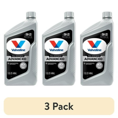 (3 Pack) Valvoline Advanced Protection Full Synthetic 5W-20 Motor Oil 1 Quart