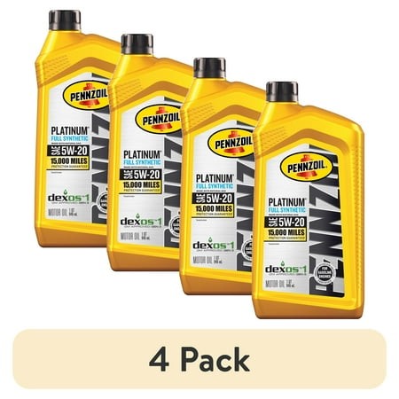 (4 Pack) Pennzoil Platinum Full Synthetic 5W-20 Motor Oil  1 Quart