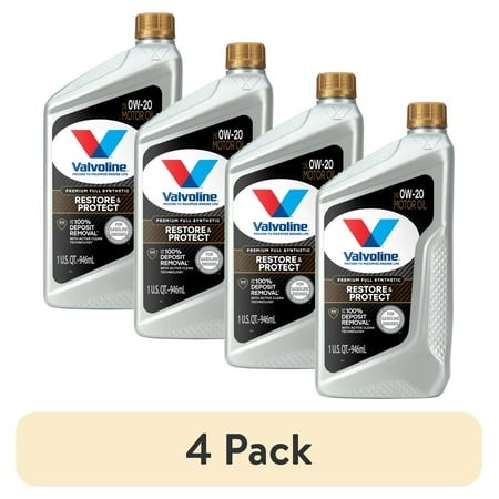(4 Pack) Valvoline Restore & Protect Full Synthetic 0W-20 Motor Oil 1 QT