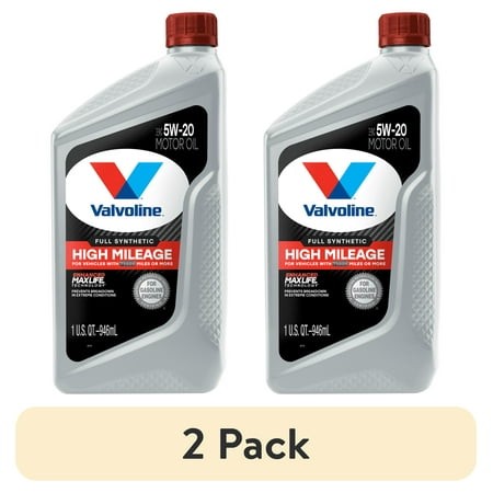 (2 Pack) Valvoline MaxLife Full Synthetic High Mileage 5W-20 Motor Oil 1 Quart