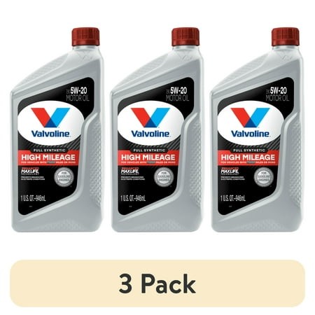 (3 Pack) Valvoline MaxLife Full Synthetic High Mileage 5W-20 Motor Oil 1 Quart
