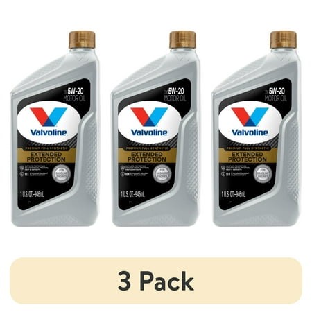(3 Pack) Valvoline Extended Protection Premium Full Synthetic 5W-20 Motor Oil 1 Quart