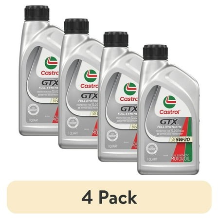 (4 Pack) Castrol GTX Full Synthetic 5W-20 Motor Oil  1 Quart