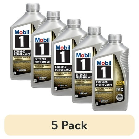 (5 Pack) Mobil 1 Extended Performance Full Synthetic Motor Oil 5W-20  1 Quart