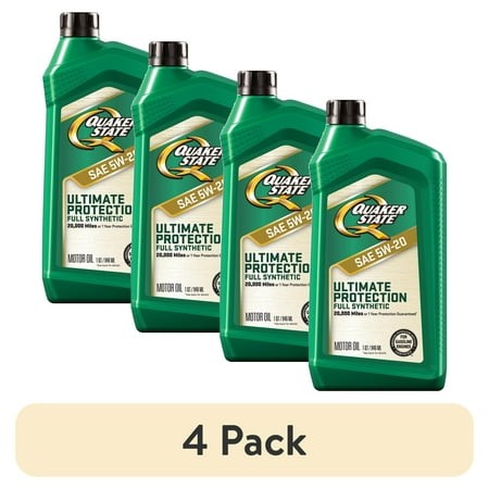 (4 Pack) Quaker State Ultimate Protection Full Synthetic 5W-20 Motor Oil  1 Quart