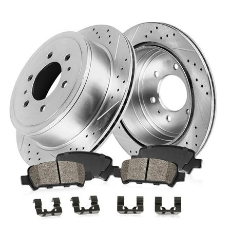 Callahan Brake Parts Kit for Buick Enclave 08-17 Chevrolet Traverse 09-17 GMC Acadia 07-16 GMC Acadia Limited 2017 Saturn Outlook 07-10 Rear Drilled S