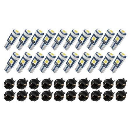 Cciyu T5 LED Bulb Cciyu 37 74 2721 3-SMD 3030 LED Bulb Super White 73 2723 70 79 Wedge LED Bulb T5 Twist Socket Replacement Dash Dashboard Lights Inst