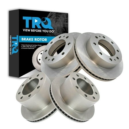 TRQ Front & Rear Brake Rotors Set Fits 03-08 Express 3500 Savana 3500 01-06 Sierra 3500 07 Sierra 3500 Classic 07-10 Sierra 3500 HD Silverado 3500 Sil