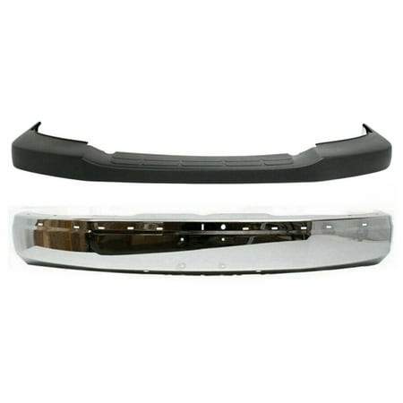 KAIHUIXING 2pcs Front Chrome Steel Bumper Cover for Express 1500 03-14 for Express 2500/3500 03-17 for Express 4500 09-16 for Savana 1500 03-14 for Sa