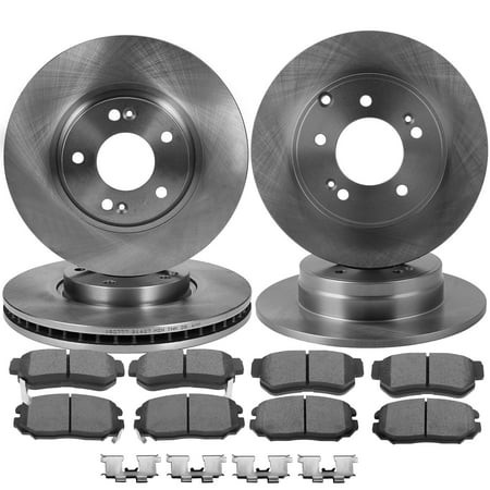 SCITOO 31427 31424 D1125-8306 D813-7688 Brake Kits 8 X Brake Pads & 4 X Brake Rotors Fit for Hyundai for Sonata 2006-2008