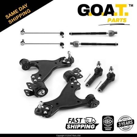 GOAT Parts - Sway Bar + Tie Rod + Control Arm Set for 2008-2017 Buick Enclave 09-17 Traverse