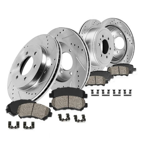 Callahan Brake Parts Kit for Buick Enclave 08-17 Chevrolet Traverse 09-17 GMC Acadia 07-16 GMC Acadia Limited 2017 Saturn Outlook 07-10 Front and Rear