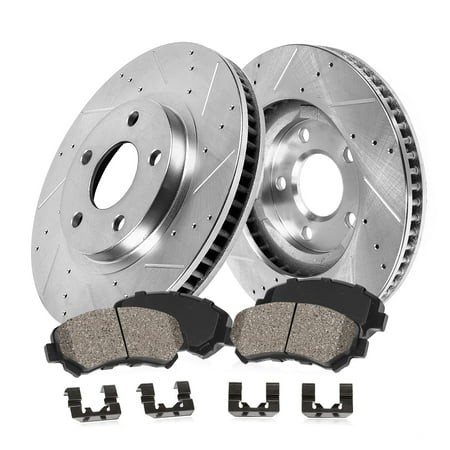 Callahan Brake Parts Brake Kit for Chrysler 300 05-23 Dodge Challenger 09-23 Dodge Charger 06-23 Dodge Magnum 05-08 Front Drilled and Slotted Brake Ro