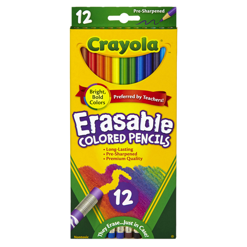 Crayola - Erasable Colored Pencils  12 per Box  6 Boxes