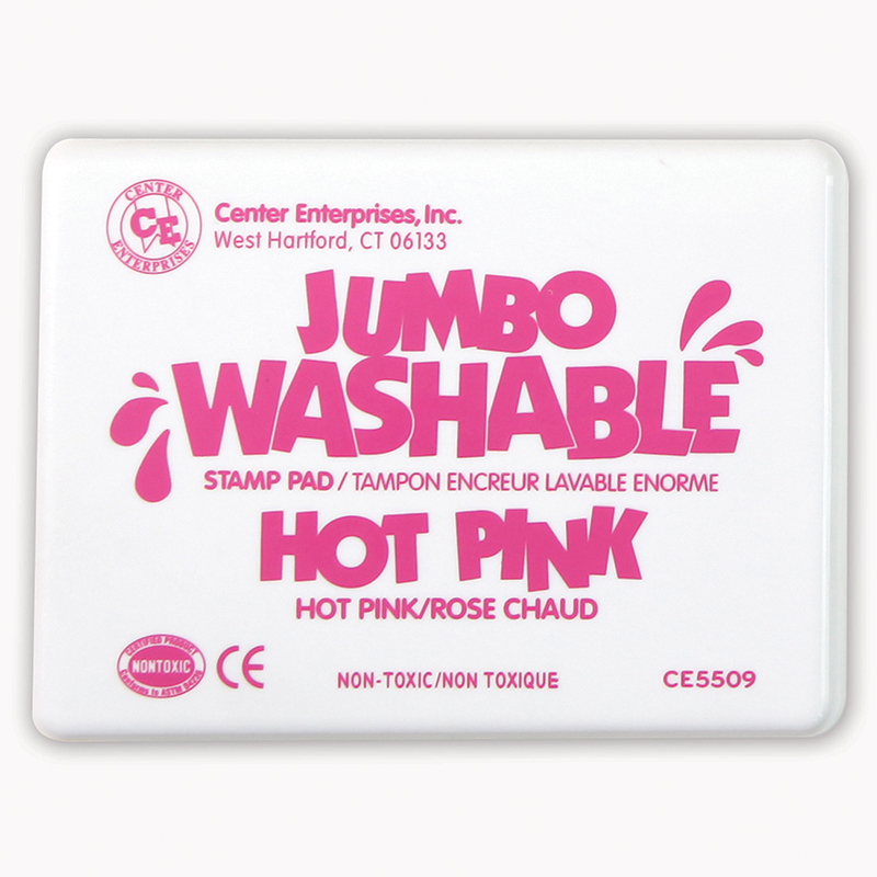 Center Enterprises Ready 2 Learn Jumbo Washable Unscented Stamp Pad, Hot Pink Ink, Pack of 2 (CE-5509-2) | Quill