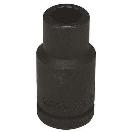 Wright Tool 6974 3/4-Inch with 3/4-Inch Drive 12 Point Deep Impact Socket   Black