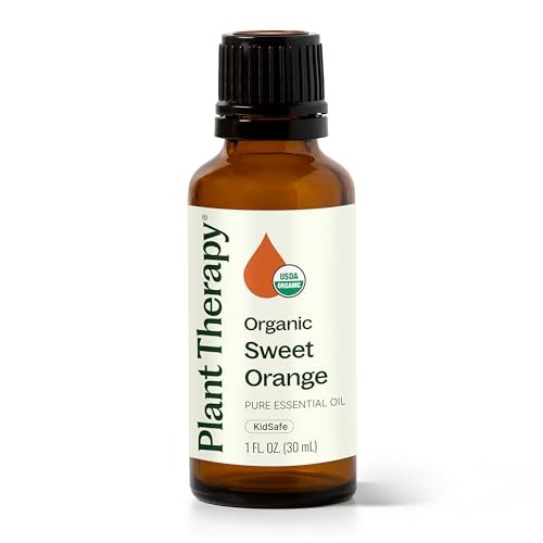 Plant Therapy Sweet Orange Organic Essential Oil 100% Pure, USDA Certified Organic, Undiluted, Natural Aromatherapy, Therapeutic Grade 30 ML (1 Oz)