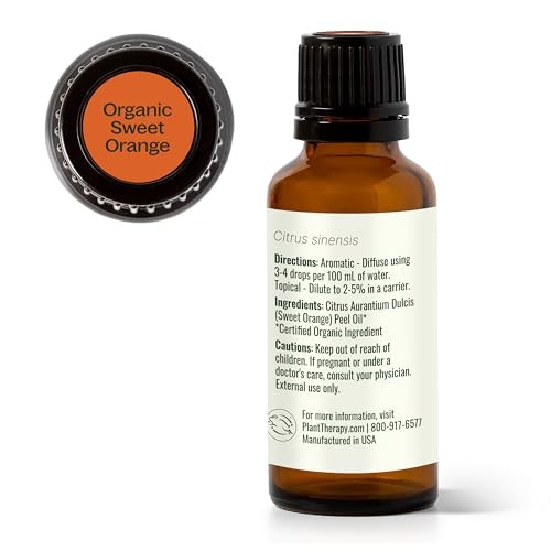 Plant Therapy Sweet Orange Organic Essential Oil 100% Pure, USDA Certified Organic, Undiluted, Natural Aromatherapy, Therapeutic Grade 30 ML (1 Oz) thumbnail