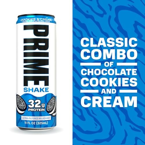 PRIME Protein Shake, Cookies & Cream, 32g Protein for Muscle Support & Recovery, Ultra-Filtered Milk, Lactose Free, Low Sugar, Low Calorie, Ready to D thumbnail