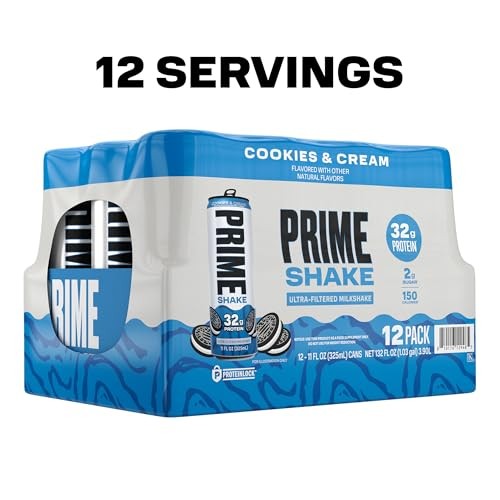 PRIME Protein Shake, Cookies & Cream, 32g Protein for Muscle Support & Recovery, Ultra-Filtered Milk, Lactose Free, Low Sugar, Low Calorie, Ready to D thumbnail