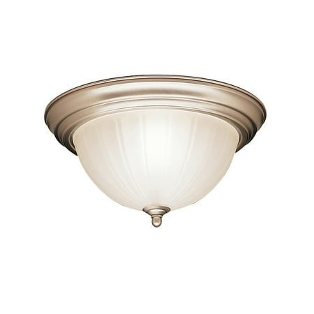 VIVIAN- Kichler 8654 Nickel 2-Light Flush Mount Indoor Ceiling Fixture
