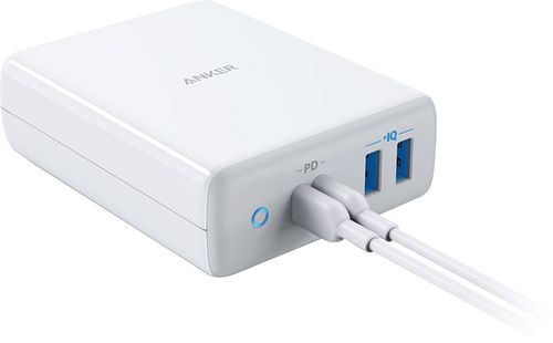 Anker - PowerPort Atom PD 4 Charging Station 100W with 6ft USB C to C Cable - White