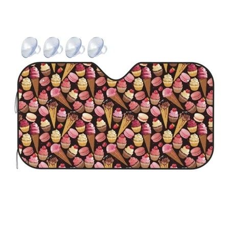 Zeuib Ice Cream Cake Premium Car Sunshade: Superior Sun Protection and Heat Insulation for Car-Medium