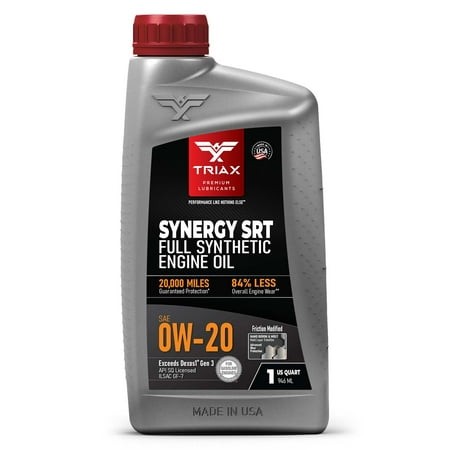 TRIAX Synergy SRT 0W-20 Full Synthetic Engine Oil  1 Quart