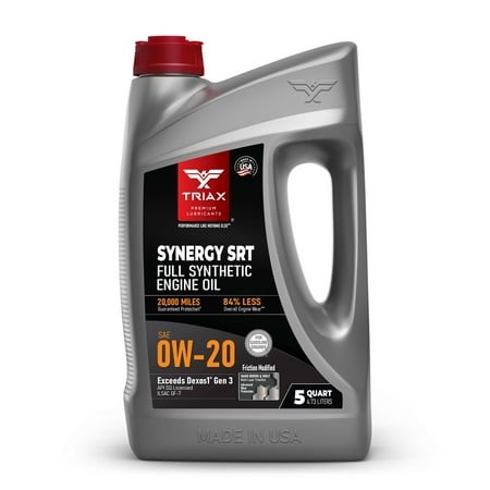 TRIAX Synergy SRT 0W-20 Full Synthetic Engine Oil  5 Quart Jug