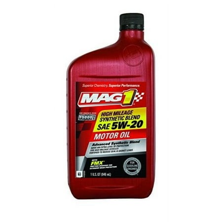 Mag 1 64829 SAE 5W-20 Synthetic Blend High Mileage Motor Oil - 1 Quart Bottle (Pack of 6)