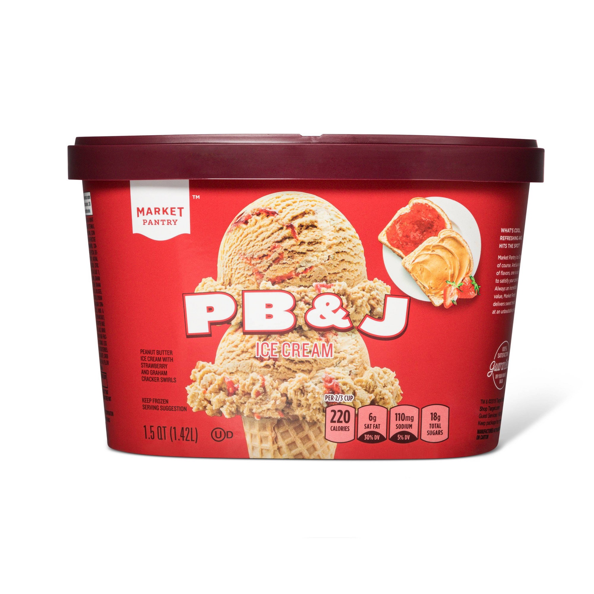 Peanut Butter Ice Cream with Strawberry and Graham Cracker Swirls, Peanut Butter, Strawberry thumbnail