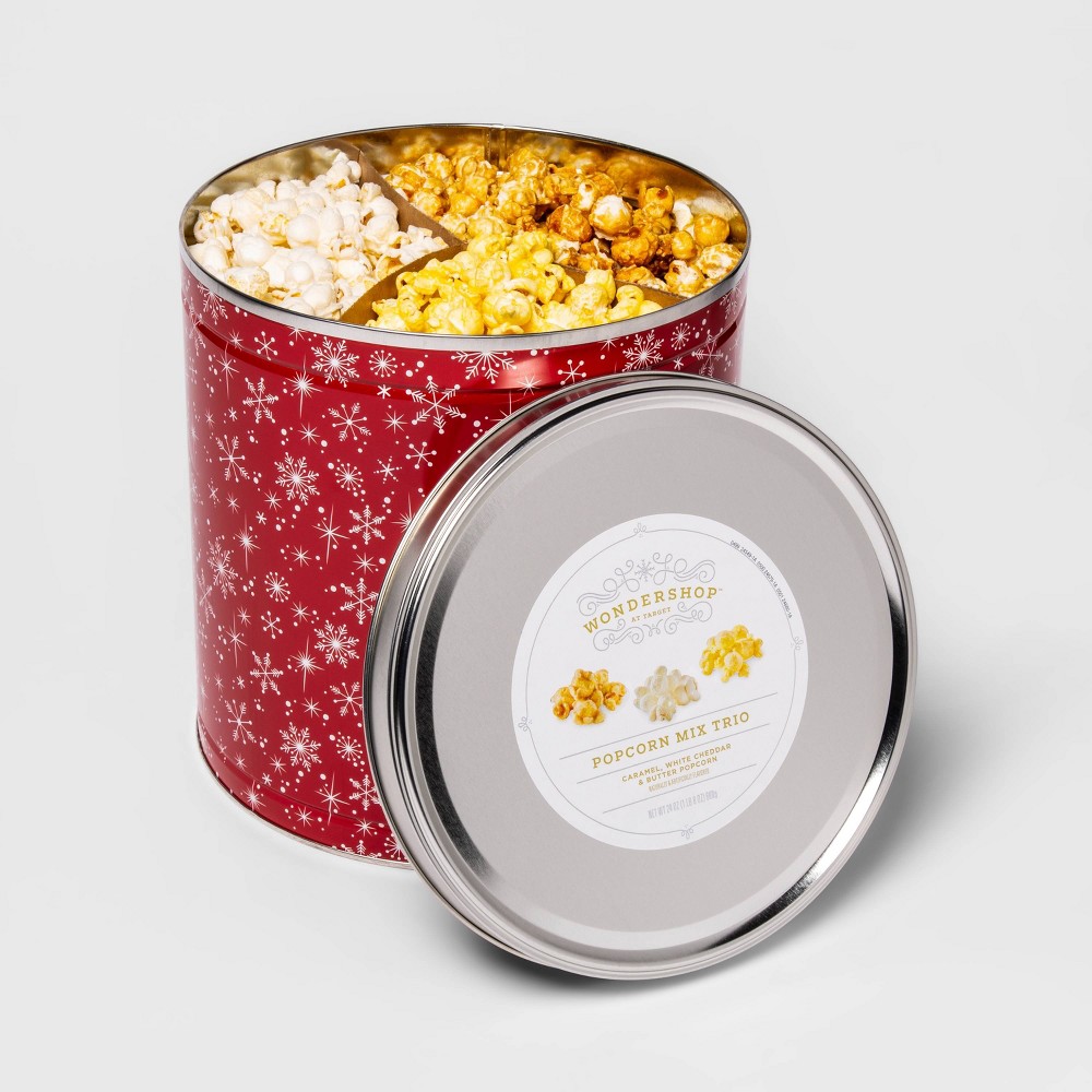 Red Snowflake Sweater Holiday Popcorn Tin - 24oz - Wondershop